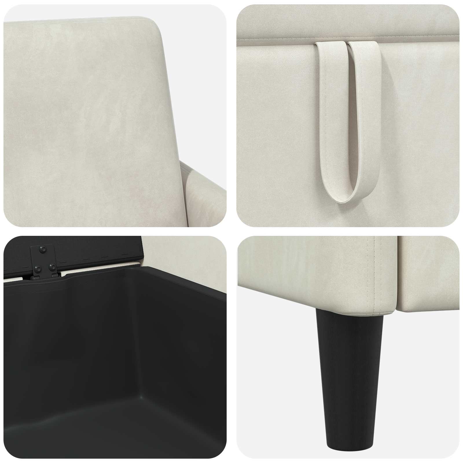 Set di Divani con Storage 2 pz Crema Poliestere | homemem39