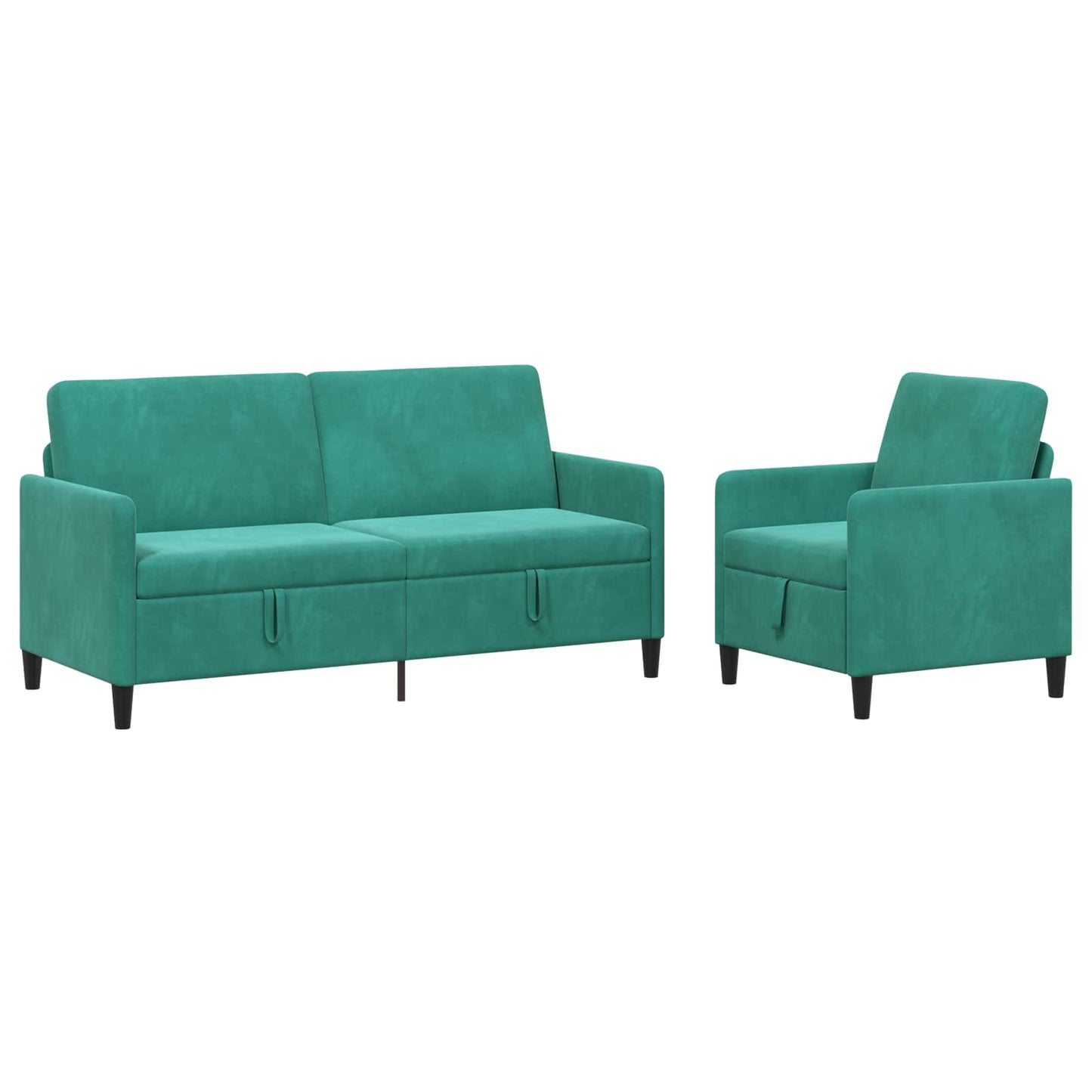 Set di Divani con Storage 2 pz Turchese Poliestere | homemem39