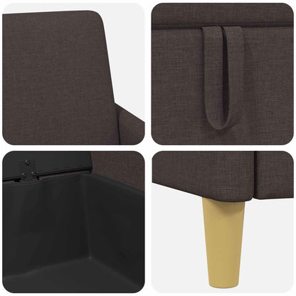Set di Divani con Storage 2 pz Marrone Scuro Poliestere