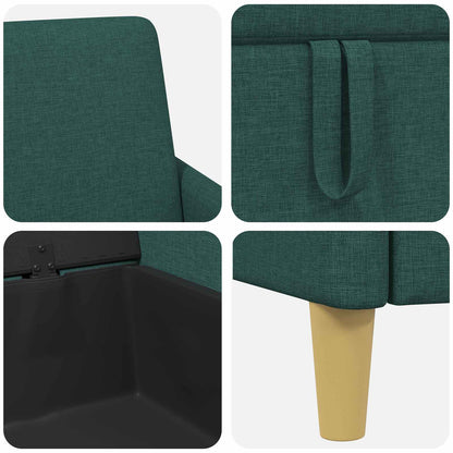 Set di Divani con Storage 2 pz Verde Scuro Poliestere