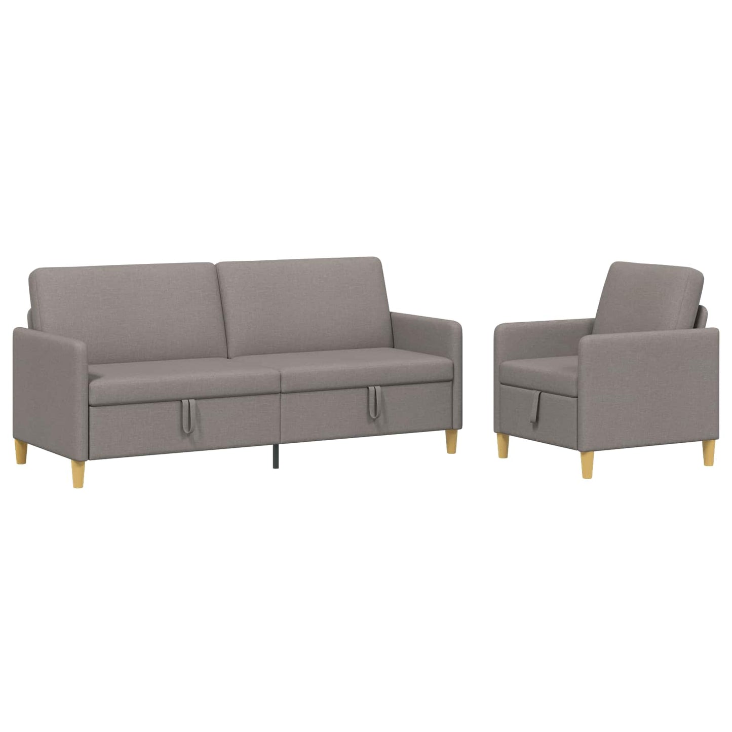 Set di Divani con Storage 2 pcs Tortora Poliestere | homemem39