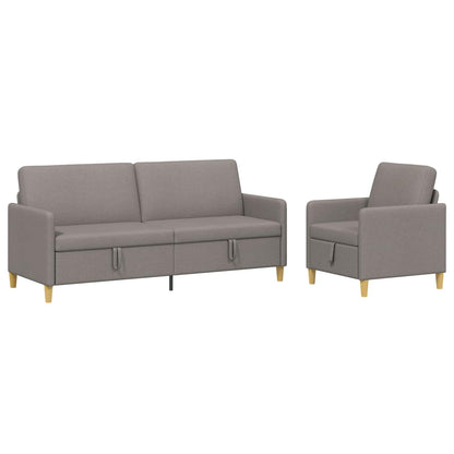 Set di Divani con Storage 2 pcs Tortora Poliestere | homemem39
