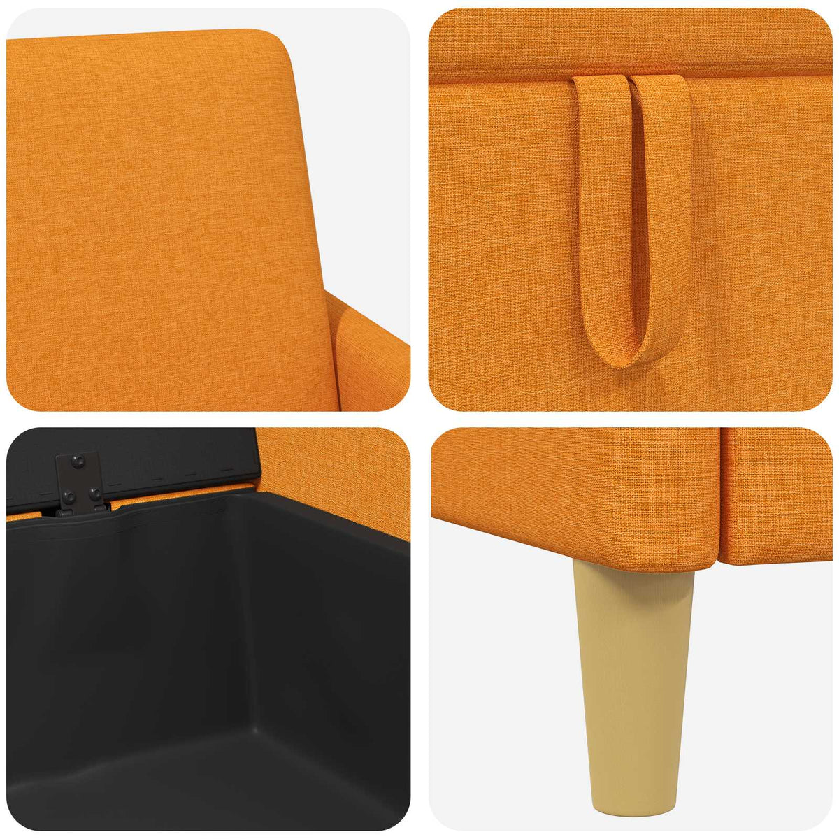 Set di Divani con Storage 2 pz Giallo Scuro Poliestere