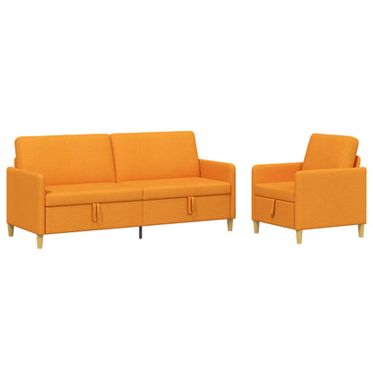 Set di Divani con Storage 2 pz Giallo Scuro Poliestere