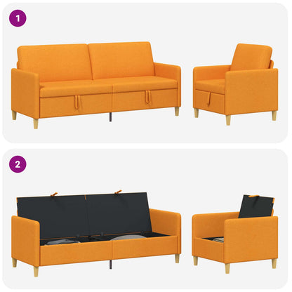 Set di Divani con Storage 2 pcs Giallo Scuro Poliestere | homemem39