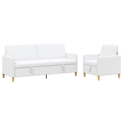 Set di Divani con Storage 2 pz Bianco Poliestere