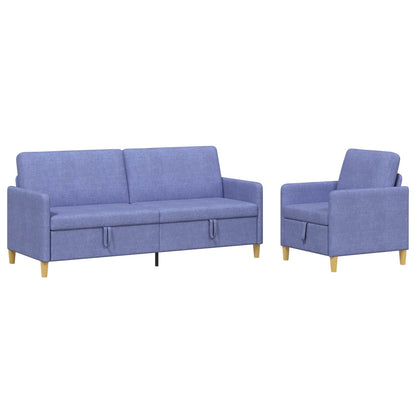 Set di Divani con Storage 2 pcs Blu jeans Poliestere | homemem39