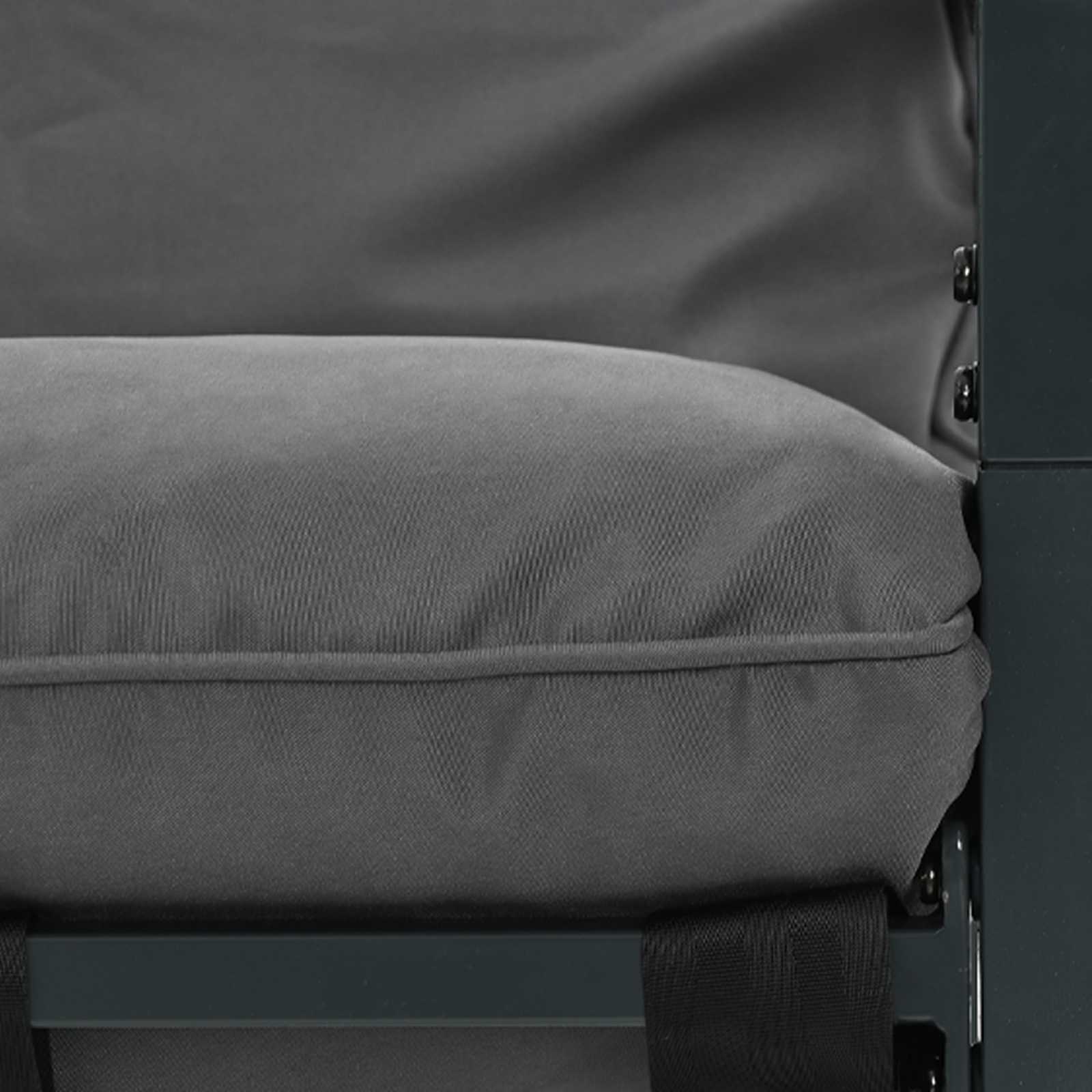 Set Divano da Giardino Nero e antracite Acciaio | homemem39