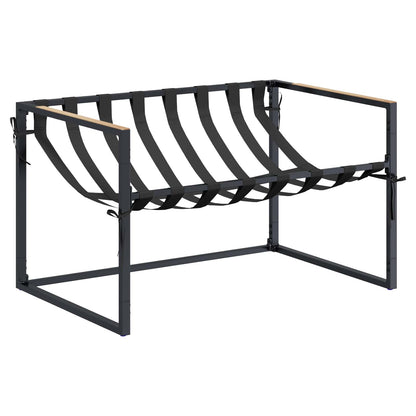 Set Divano da Giardino Nero e antracite Acciaio | homemem39