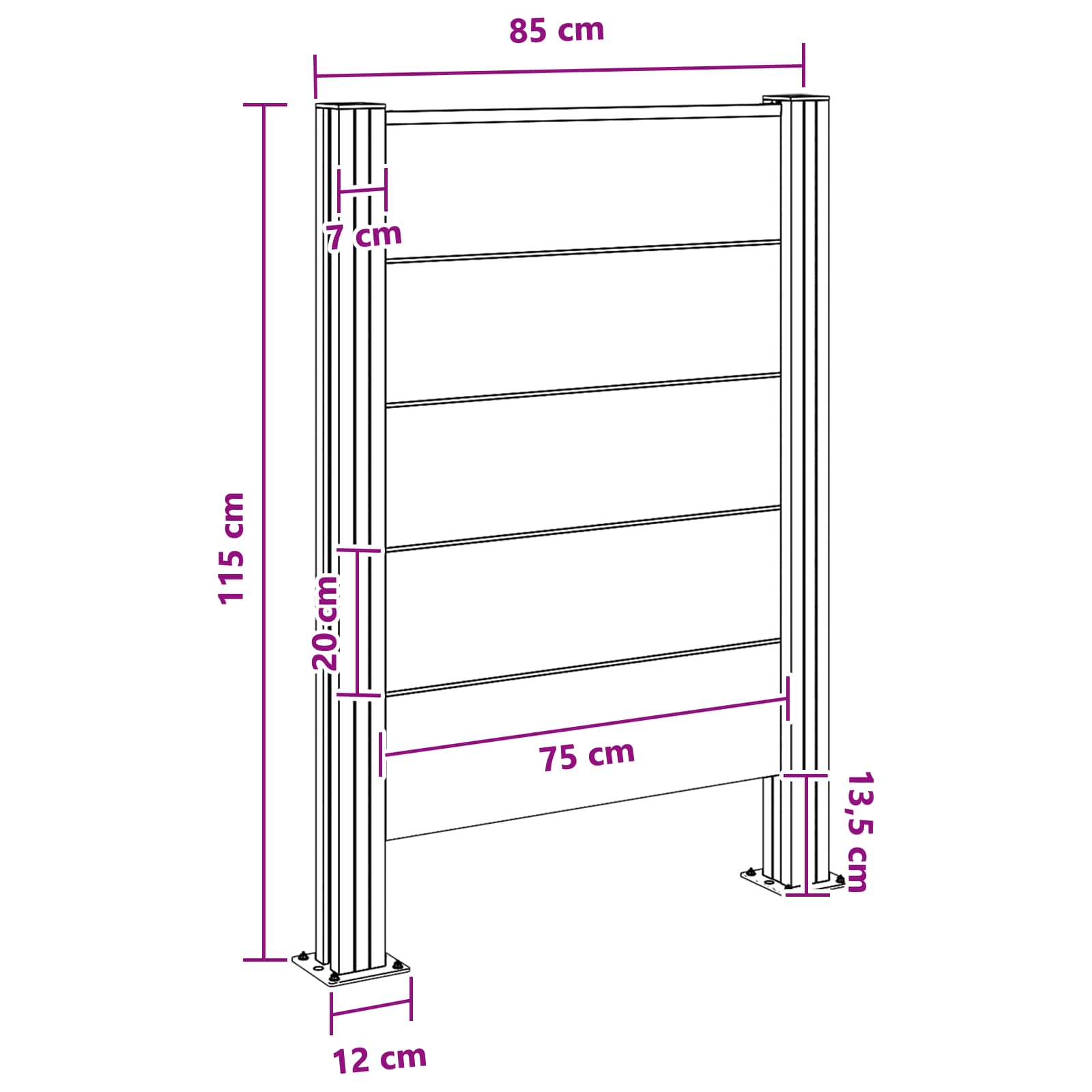 Recinzione Contenitore per Rifiuti Marrone 85 x 12 x 115 cm | homemem39