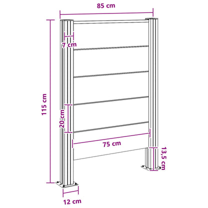 Recinzione Contenitore per Rifiuti Grigio 85 x 12 x 115 cm | homemem39