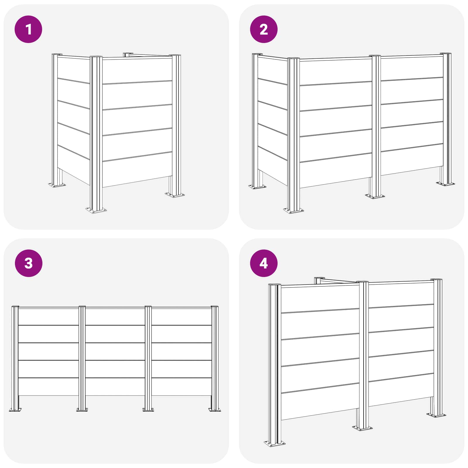 Recinzione Contenitore per Rifiuti Grigio 85 x 85 x 115 cm | homemem39