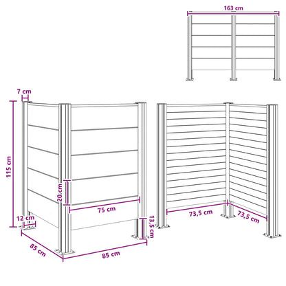Recinzione Contenitore per Rifiuti Marrone 85 x 85 x 115 cm | homemem39