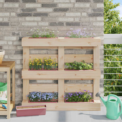 Fioriere per Euro pallet 12 pcs Marrone 36,5 x 14 x 9,5 cm | homemem39