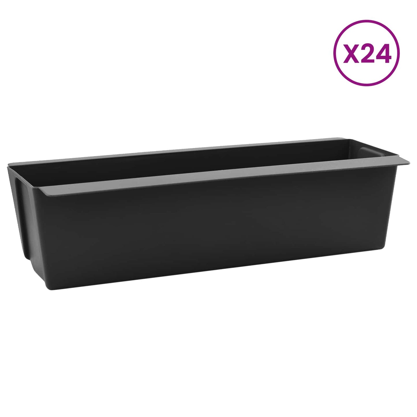 Fioriere per Euro pallet 24 pcs Nero 36 x 13,5 x 9,5 cm | homemem39