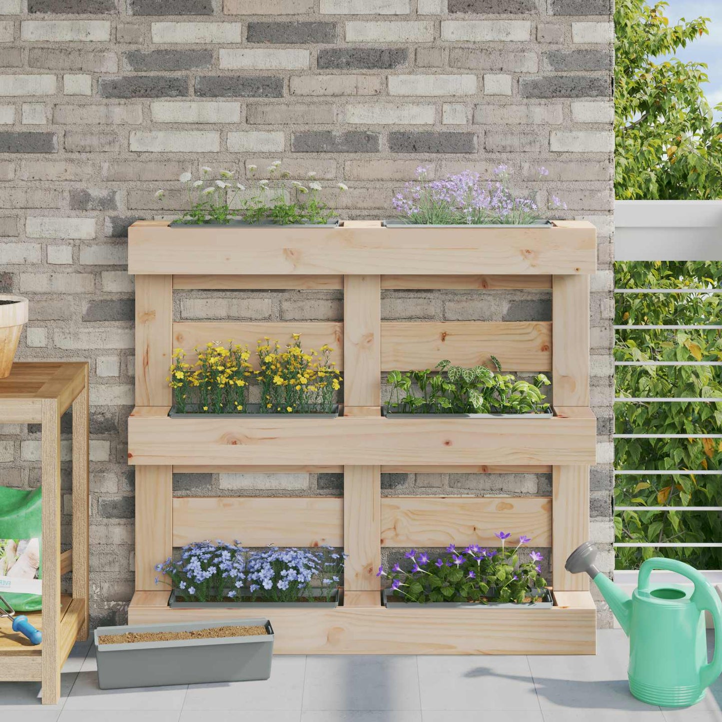 Fioriere per Euro pallet 24 pcs Grigio chiaro