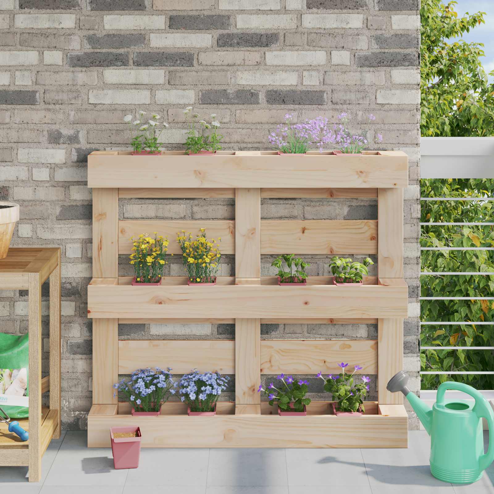 Fioriere per Euro pallet 12 pcs Marrone 14 x 9 x 9,5 cm | homemem39