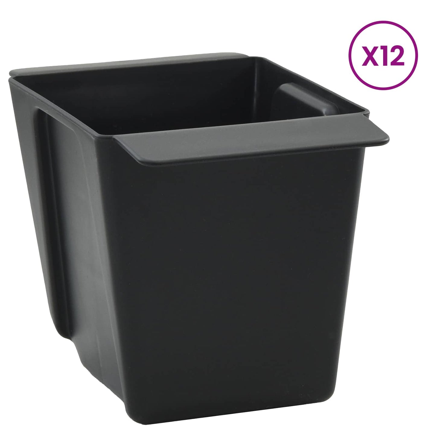 Fioriere per Euro pallet 12 pcs Nero 14 x 9 x 9,5 cm | homemem39