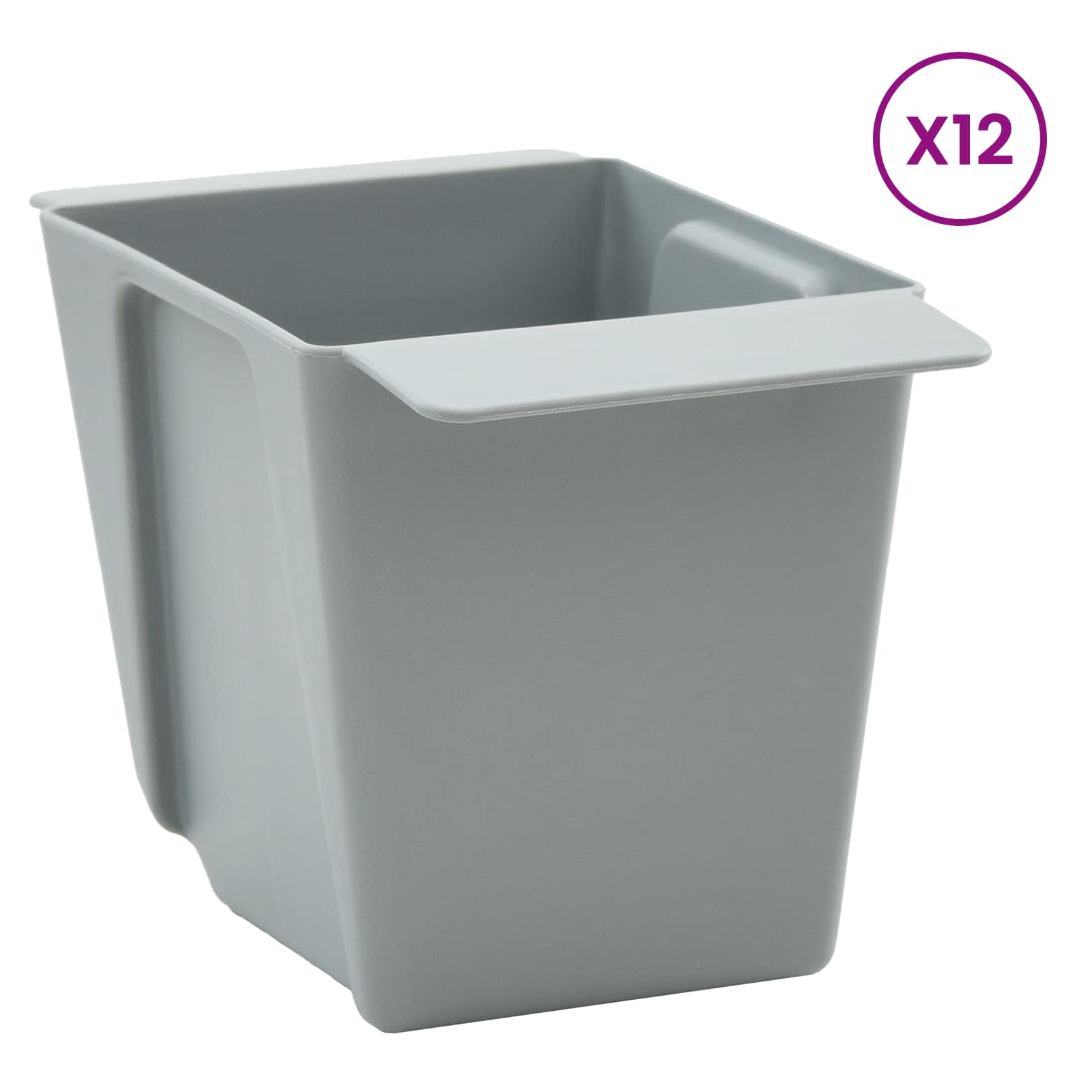 Fioriere per Euro pallet 12 pcs Grigio Chiaro 14 x 9 x 9,5 cm | homemem39