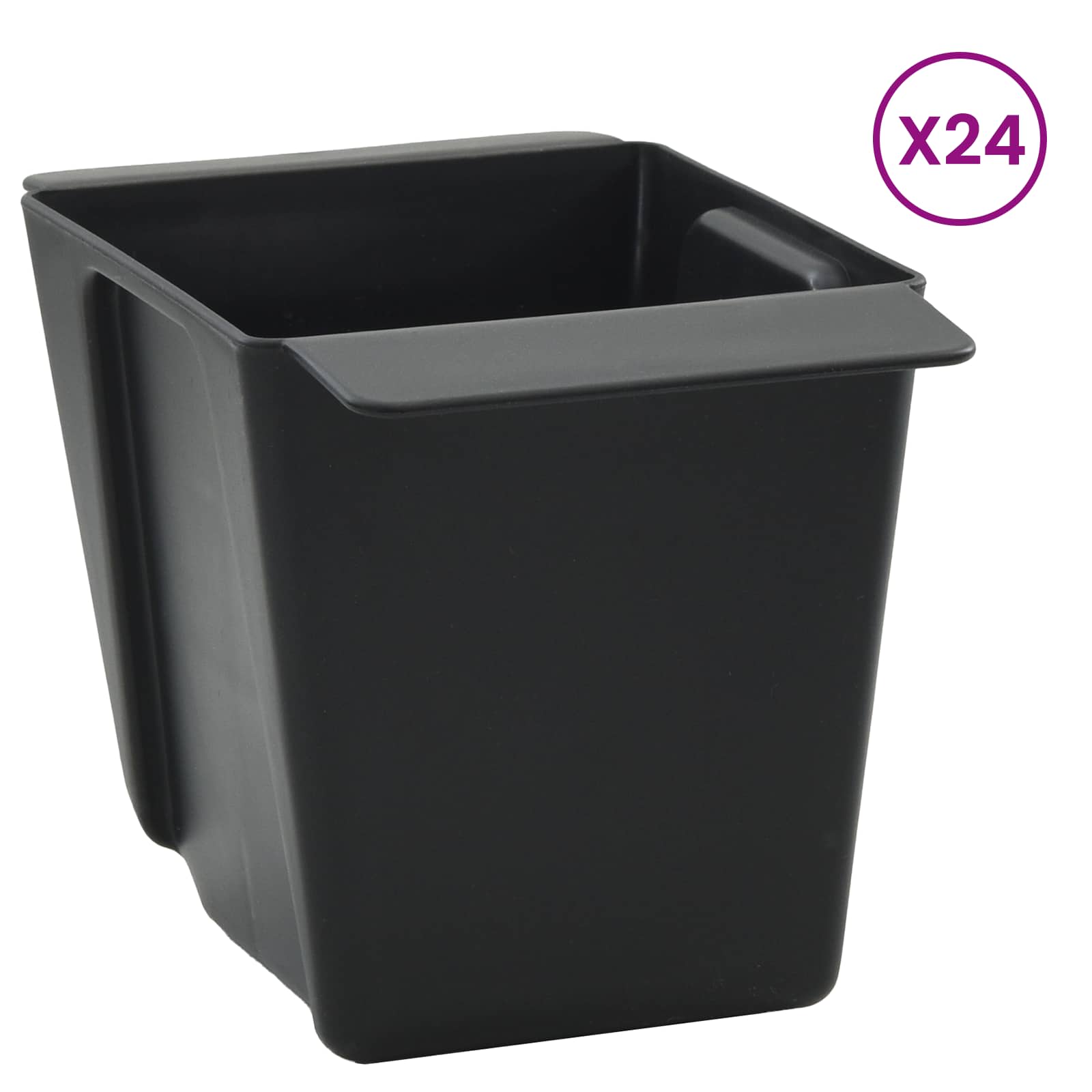 Fioriere per Euro pallet 24 pcs Nero 13,5 x 9 x 9,5 cm | homemem39