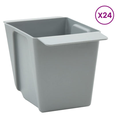 Fioriere per Euro pallet 24 pcs Grigio chiaro 13,5 x 9 x 9,5 cm