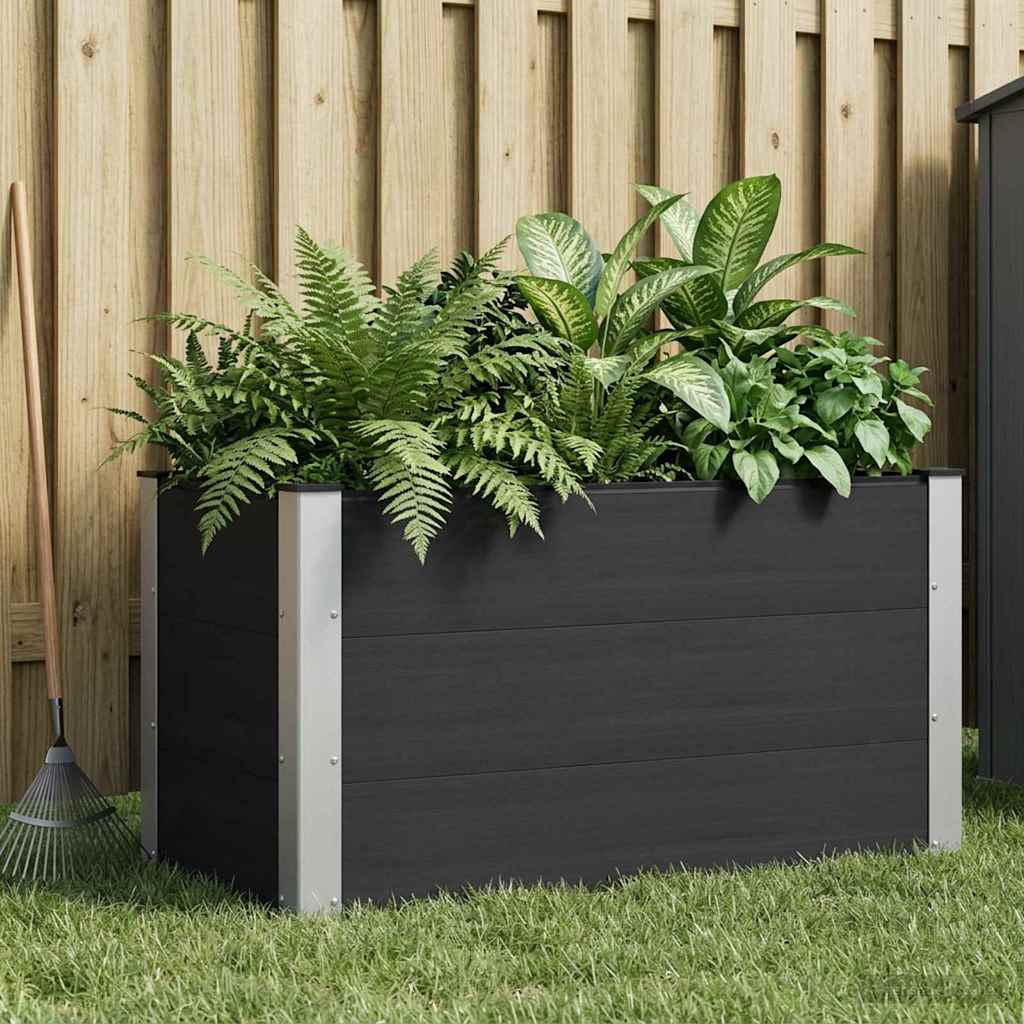 Letto rialzato da giardino Nero 100 x 50 x 54 cm - homemem39