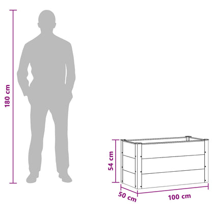 Letto rialzato da giardino Nero 100 x 50 x 54 cm - homemem39
