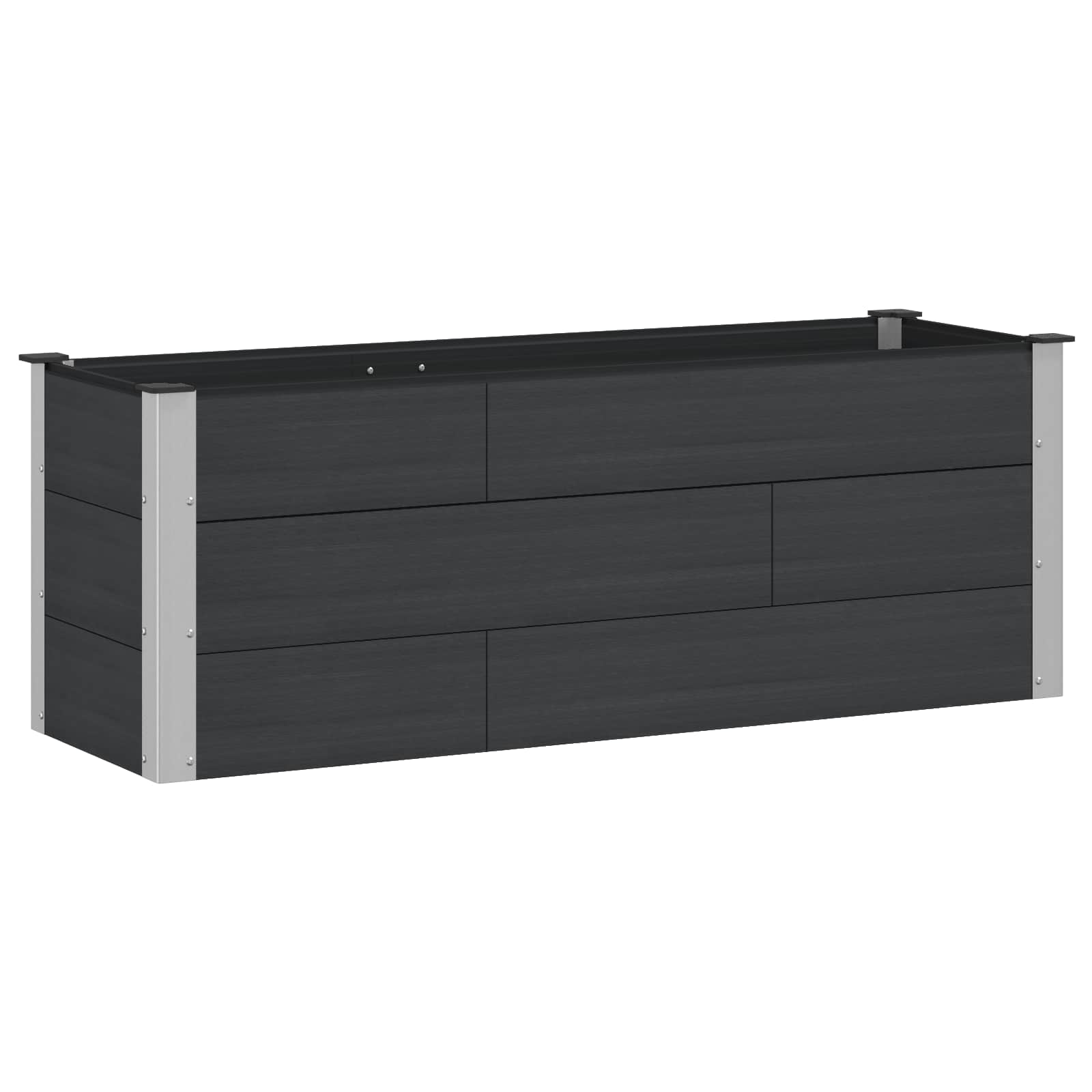 Letto rialzato da giardino Nero 150 x 50 x 54 cm | homemem39