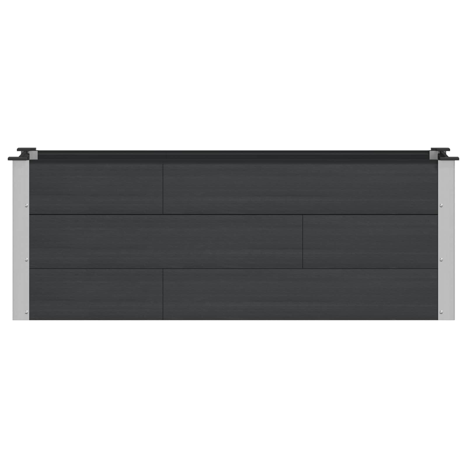 Letto rialzato da giardino Nero 150 x 50 x 54 cm | homemem39