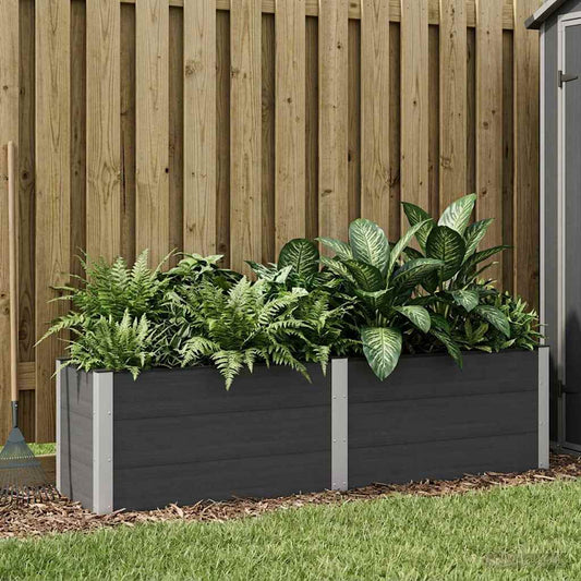 Letto rialzato da giardino Nero 200 x 50 x 54 cm
