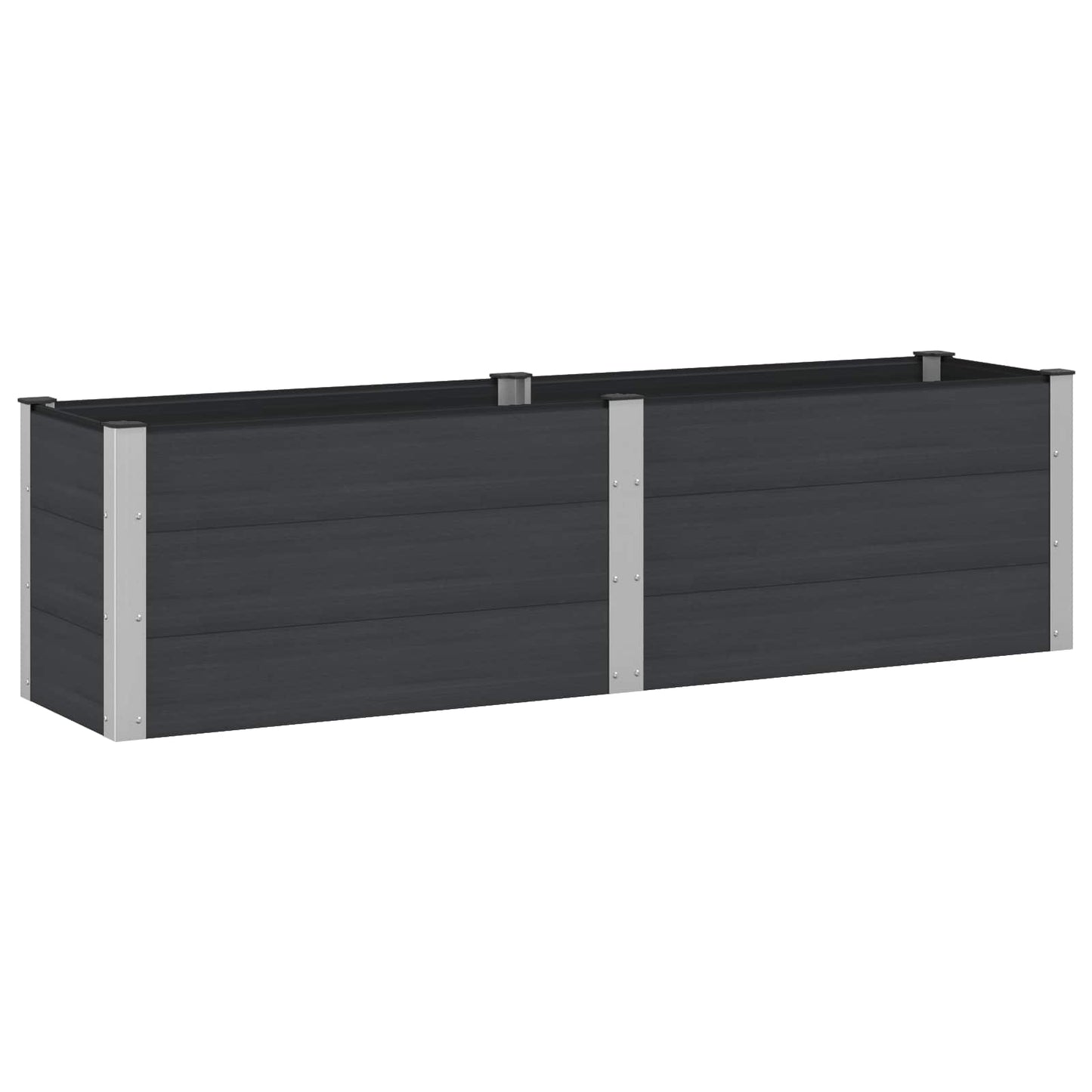 Letto rialzato da giardino Nero 200 x 50 x 54 cm | homemem39