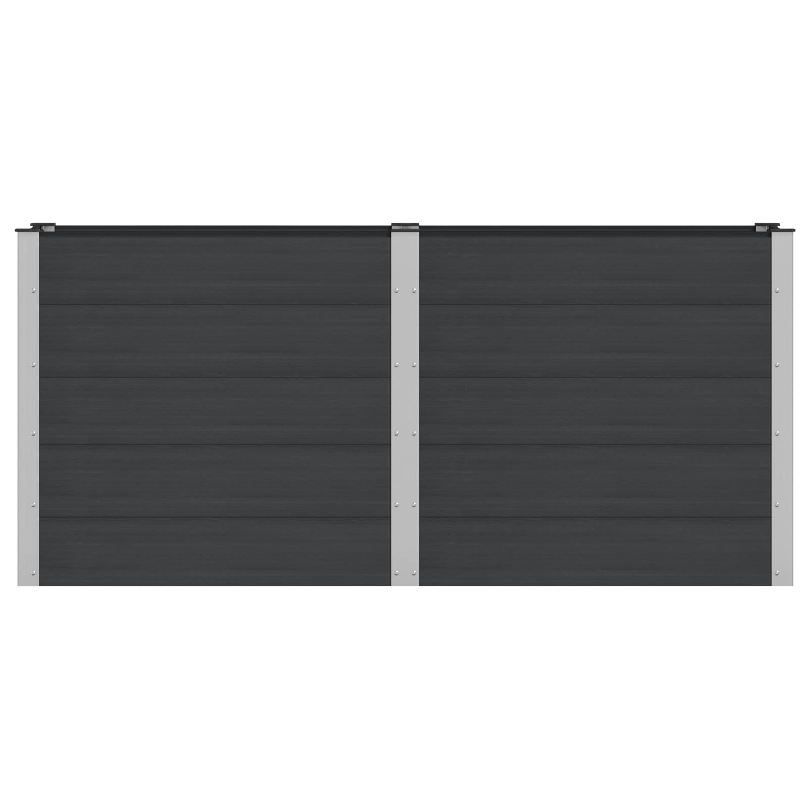Letto rialzato da giardino Nero 200 x 50 x 91 cm | homemem39