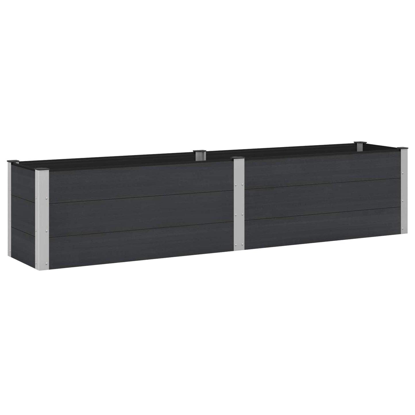Letto rialzato da giardino Nero 250 x 50 x 54 cm | homemem39
