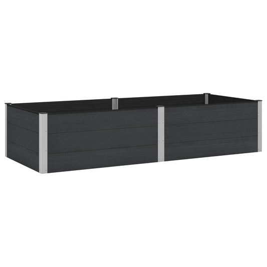 Letto rialzato da giardino Nero 250 x 100 x 54 cm | homemem39