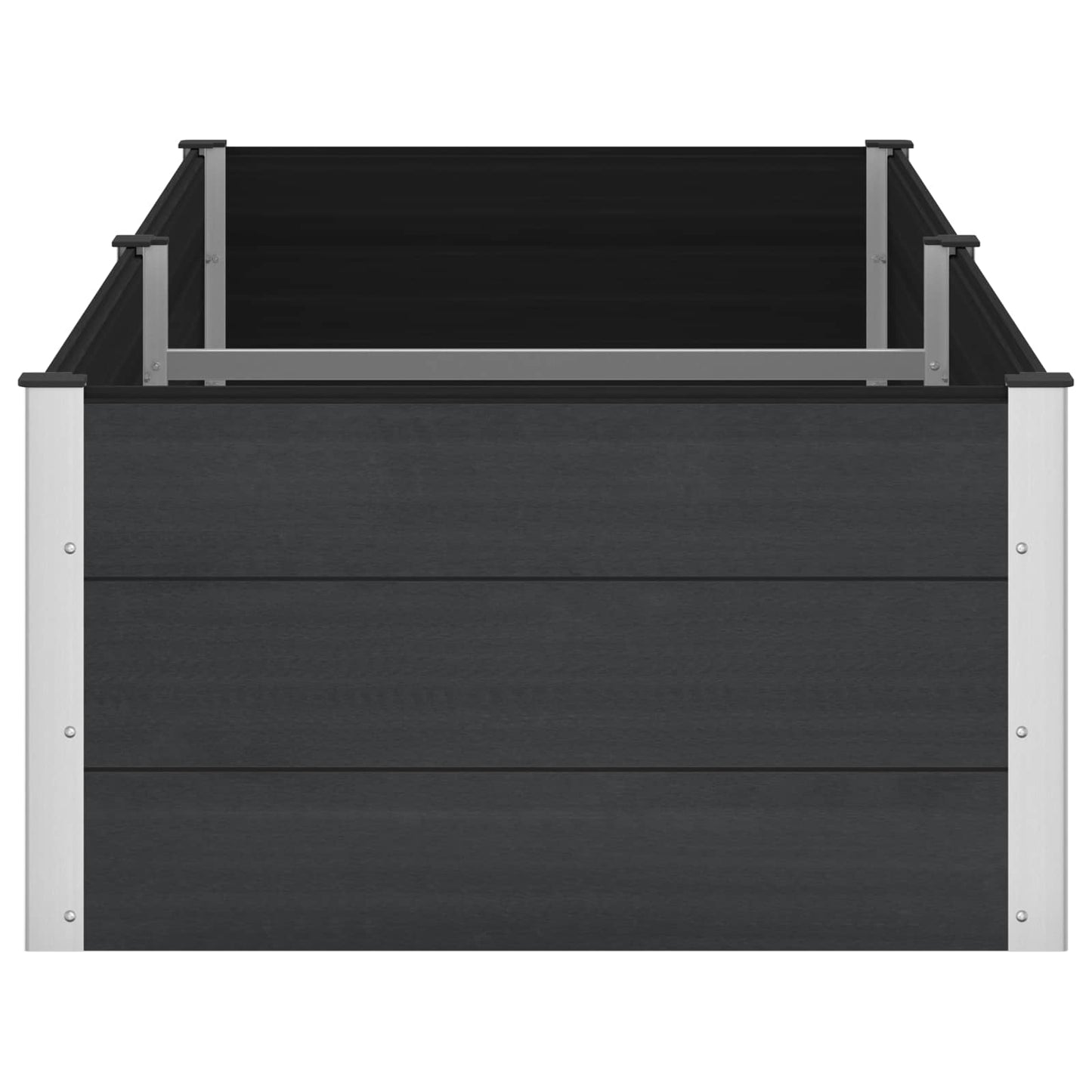 Letto rialzato da giardino Nero 250 x 100 x 54 cm