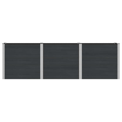 Letto rialzato da giardino Nero 300 x 50 x 91 cm | homemem39