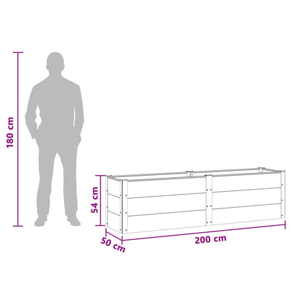 Letto rialzato da giardino Marrone 200 x 50 x 54 cm | homemem39