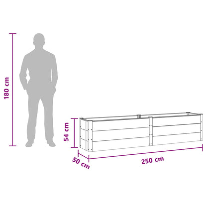 Letto rialzato da giardino Marrone 250 x 50 x 54 cm | homemem39