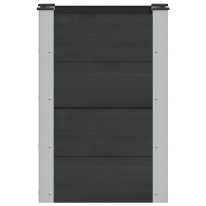 Letto rialzato da giardino Nero 50 x 30 x 72 cm WPC e Alluminio