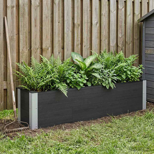 Letto rialzato da giardino Nero 150 x 30 x 36 cm
