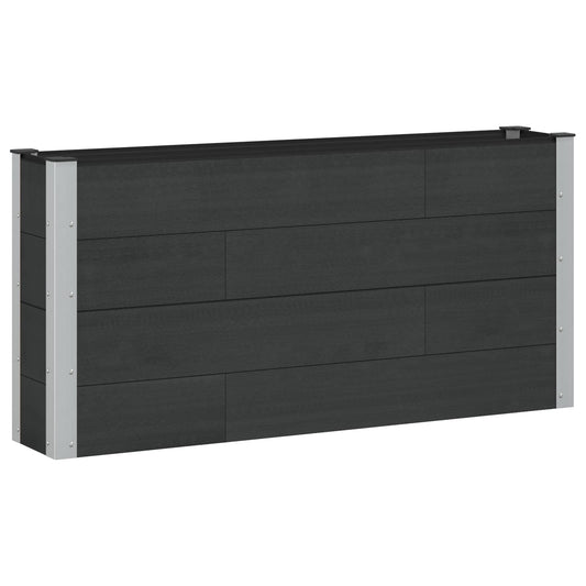 Letto rialzato da giardino Nero 150 x 30 x 72 cm | homemem39