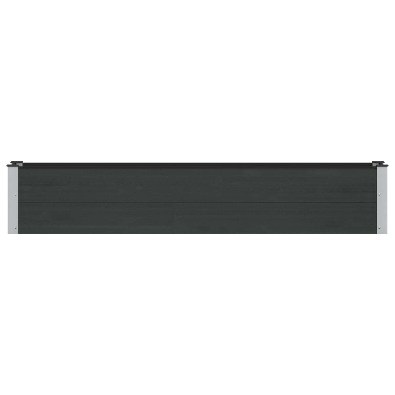 Letto rialzato da giardino Nero 200 x 30 x 36 cm | homemem39