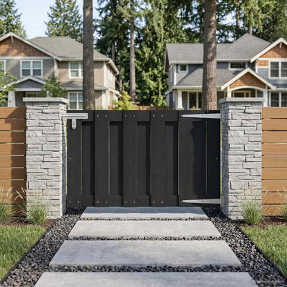 Cancello da giardino 100 x 60 cm WPC e Alluminio Nero | homemem39