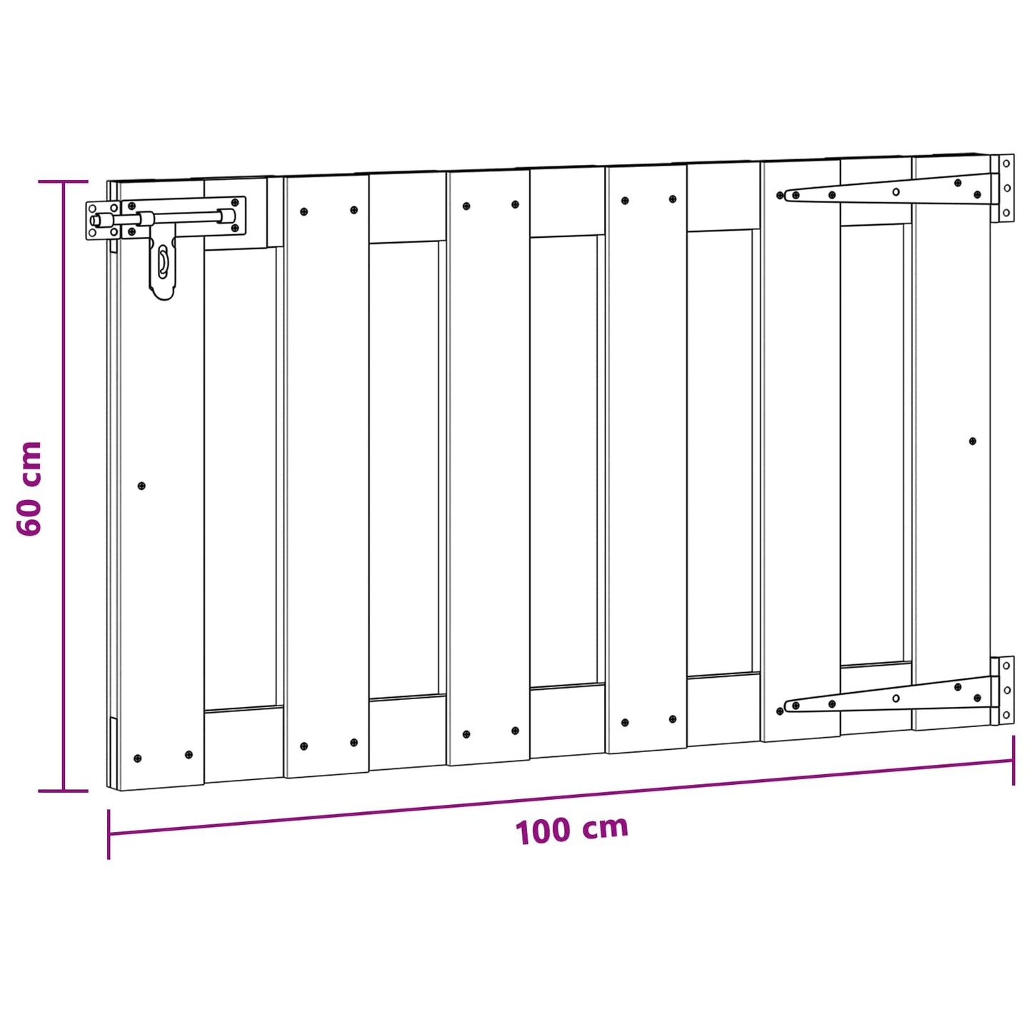 Cancello da giardino 100 x 60 cm WPC e Alluminio Nero | homemem39