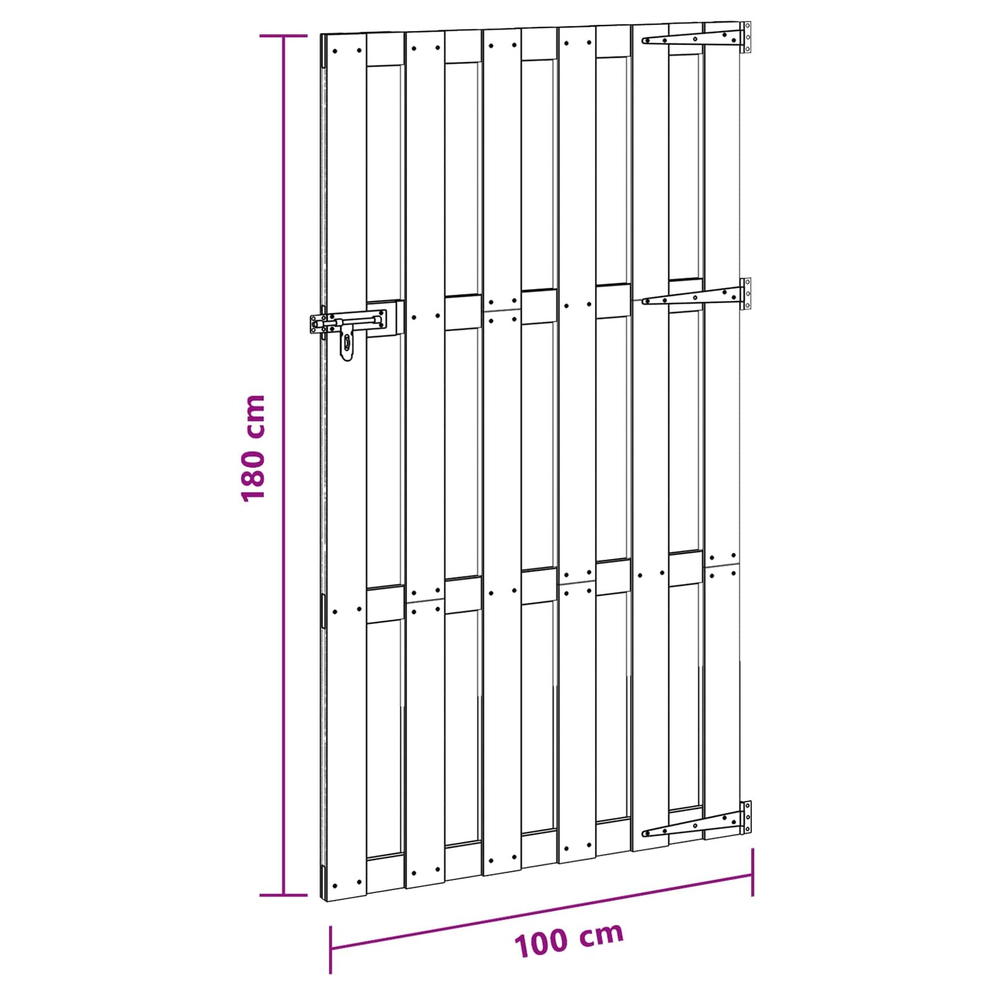 Cancello da giardino 100 x 180 cm WPC e Alluminio Nero | homemem39
