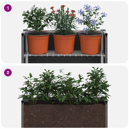 Letto rialzato da giardino Grigio 50 x 30 x 22 cm | homemem39
