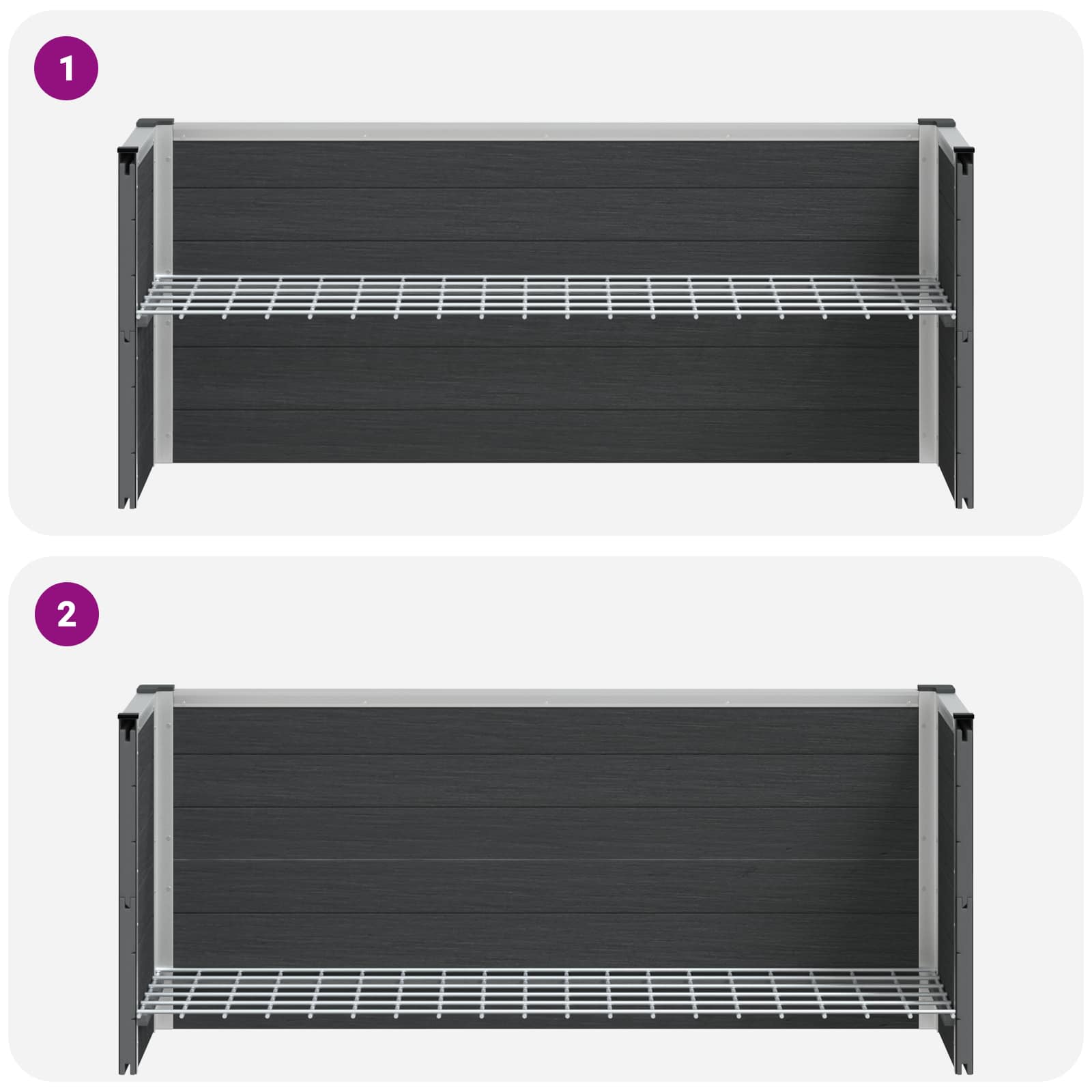 Letto rialzato da giardino Grigio 100 x 30 x 22 cm | homemem39