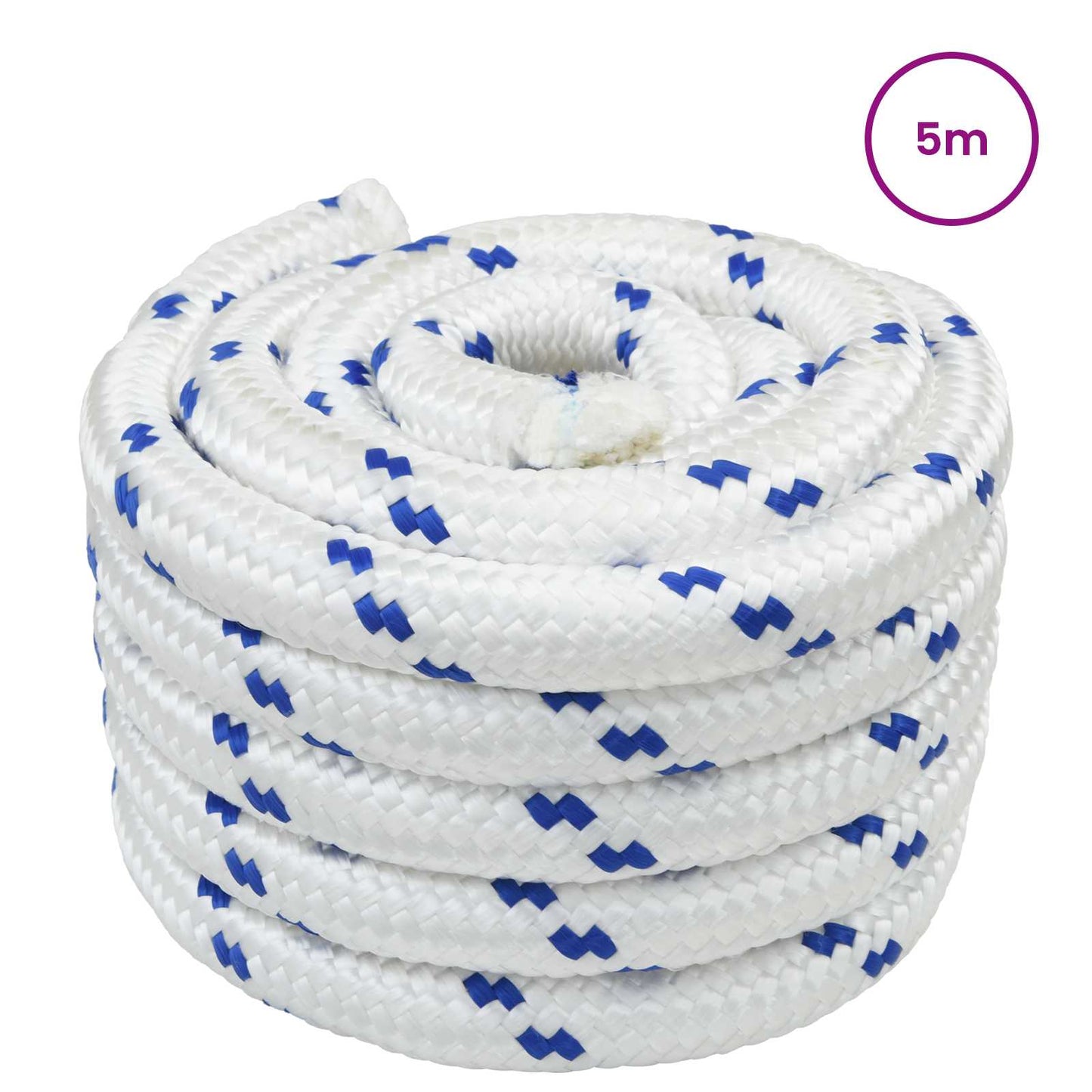 Corda da Barca 5 m 3 Bianco e Blu PP