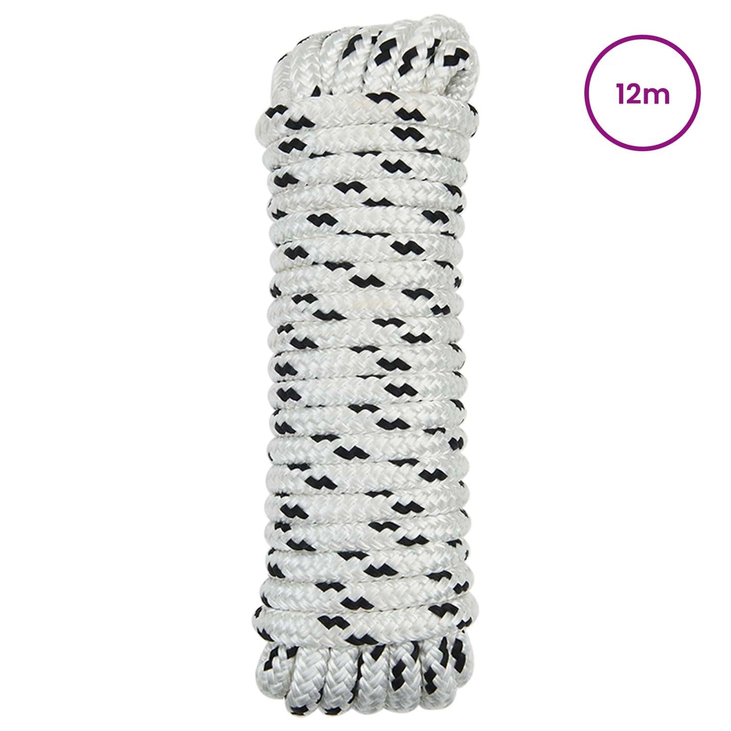 Corda da Barca 12 m 1 Bianco e Nero Poliestere | homemem39