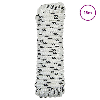 Corda da Barca 15 m 1.4 Bianco e Nero Poliestere | homemem39